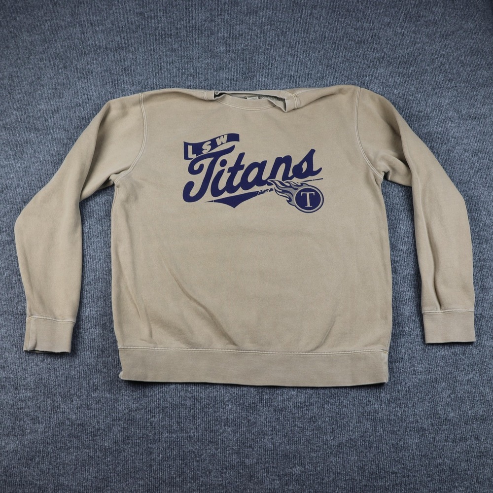 LSW Titans Sweatshirt Mens Medium Tan‎ Crewneck Pullover Independent Trading